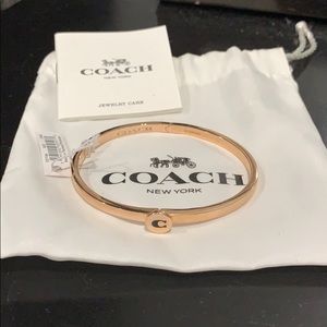 COACH Signature Hinged Rose-gold Bangle (F27186)